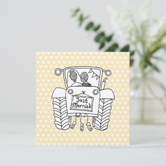 Aankondiging voor Aangepaste landbruiloft tractor (Staand voorkant)