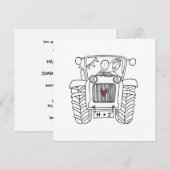 Aankondiging voor Aangepaste landbruiloft tractor (Voorkant / Achterkant)