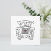 Aankondiging voor Aangepaste landbruiloft tractor (Staand voorkant)