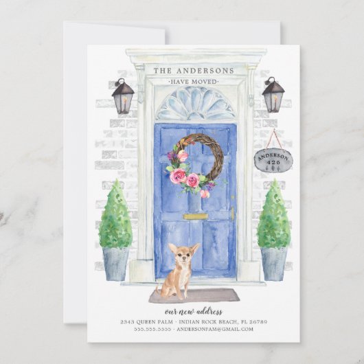 Aankondiging voor beweging voordeur van Chihuahua (Voorkant)