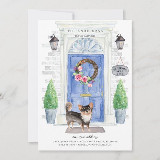 Aankondiging voor beweging voordeur van Chihuahua (Voorkant)