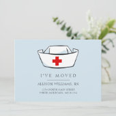 Aankondiging voor blauwe verplaatsing van zuster P (Staand voorkant)