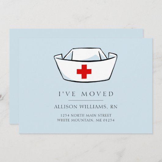 Aankondiging voor blauwe verplaatsing van zuster P (Voorkant / Achterkant)