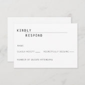 Aankondiging voor Carly Modern RSVP-kaart (Voorkant / Achterkant)