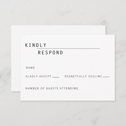 Aankondiging voor Carly Modern RSVP-kaart (Voorkant / Achterkant)