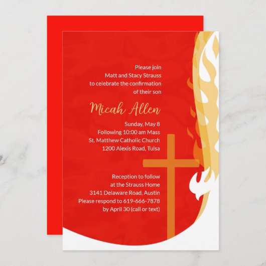 Aankondiging voor dove- en kruisbevestiging (Voorkant / Achterkant)