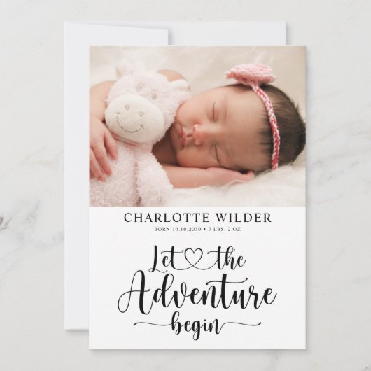 Aankondiging voor geboorte van een pasgeboren foto (Voorkant)
