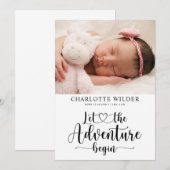 Aankondiging voor geboorte van een pasgeboren foto (Voorkant / Achterkant)