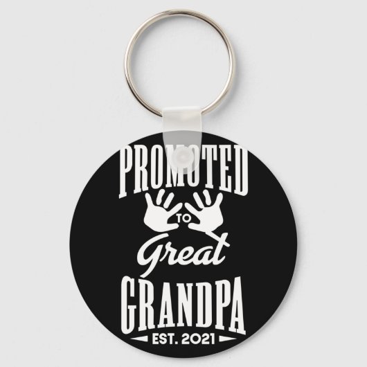 Aankondiging voor Grote Opa EST. 2021 Sleutelhanger (Voorkant)