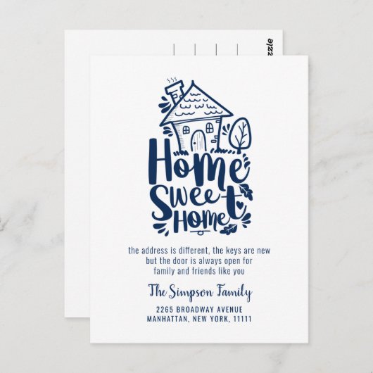 Aankondiging voor Home-verplaatsing thuis Briefkaart (Voorkant / Achterkant)