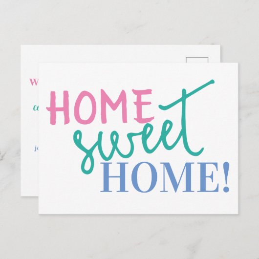 Aankondiging voor Home-verplaatsing thuis Briefkaart (Voorkant / Achterkant)