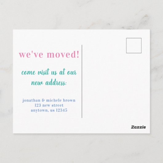 Aankondiging voor Home-verplaatsing thuis Briefkaart (Achterkant)