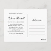 Aankondiging voor Home-verplaatsing thuis Briefkaart (Achterkant)