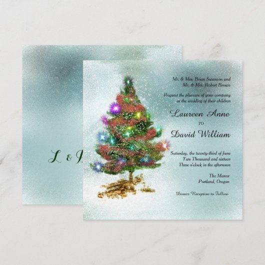 Aankondiging voor kerstbomen voor aangepaste bruil (Voorkant / Achterkant)