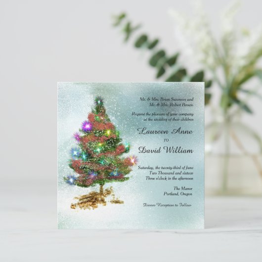 Aankondiging voor kerstbomen voor aangepaste bruil (Staand voorkant)