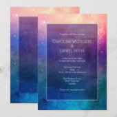 Aankondiging voor kleurrijke regenboognebula bruil (Voorkant / Achterkant)