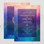 Aankondiging voor kleurrijke regenboognebula bruil (Voorkant / Achterkant)