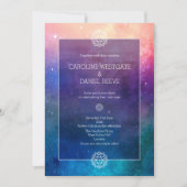 Aankondiging voor kleurrijke regenboognebula bruil (Voorkant)