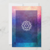 Aankondiging voor kleurrijke regenboognebula bruil (Achterkant)