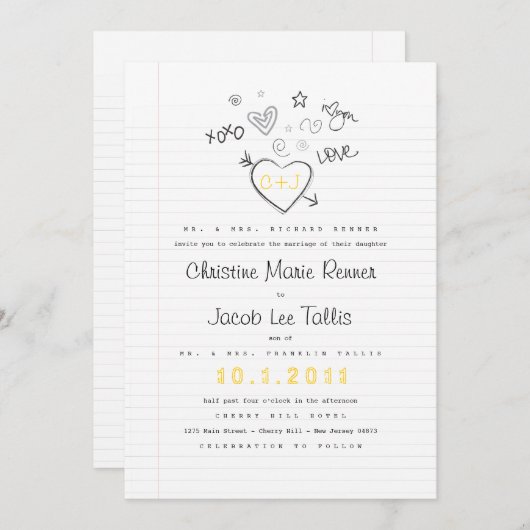 Aankondiging voor laptopbruiloft (Voorkant / Achterkant)