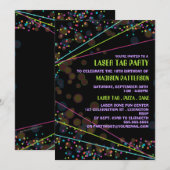 Aankondiging voor Neon Lights Label Birthday Party (Voorkant / Achterkant)