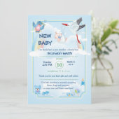 Aankondiging voor nieuwe baby, het is een jongen (Staand voorkant)