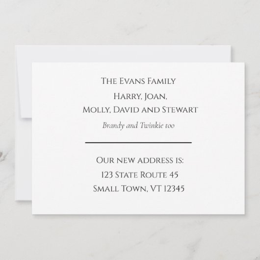 Aankondiging voor thuisverplaatsing land (Achterkant)