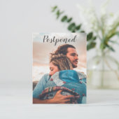 Aankondiging voor uitstel van het huwelijk briefkaart (Staand voorkant)