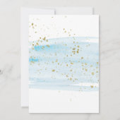 Aankondiging waterverf Blue & Gold Photo Birth (Achterkant)