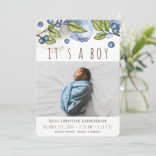 Aankondiging waterverf Blueberry Boy (Staand voorkant)