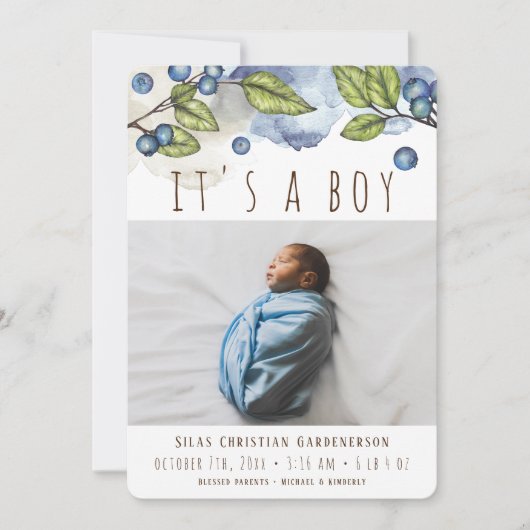 Aankondiging waterverf Blueberry Boy (Voorkant)