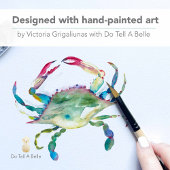 Aankondiging waterverf Crab Moving Briefkaart