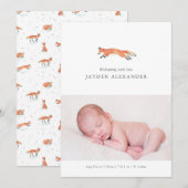 Aankondiging waterverf Fox Birth (Voorkant / Achterkant)