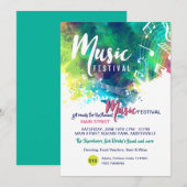 Aankondiging Waterverf muziekfestival (Voorkant / Achterkant)