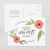 Aankondiging waterverf papaverbeweging briefkaart (Voorkant / Achterkant)