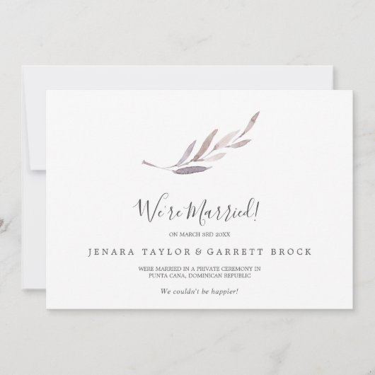 Aankondiging winterGreenery Elopement (Voorkant)