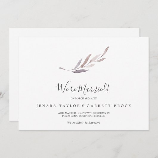 Aankondiging winterGreenery Elopement (Voorkant / Achterkant)