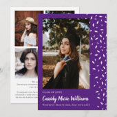 Aankondiging witboek Paarse Confetti Afstuderen (Voorkant / Achterkant)