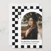 Aankondiging witje en zwart gecheckte Afstudeerder (Voorkant)