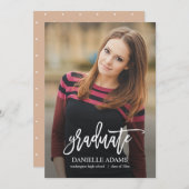 Aankondiging witpenseel EDITABLE COLOR Afstuderen (Voorkant / Achterkant)