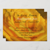 Aankondiging Yellow Rose Memorial Service (Voorkant / Achterkant)