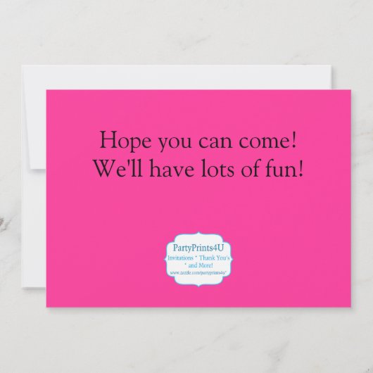 Aankondiging Zebra Print Flip Flop Birthday Party (Achterkant)