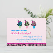 Aankondiging Zebra Print Ice Cream Party (Staand voorkant)