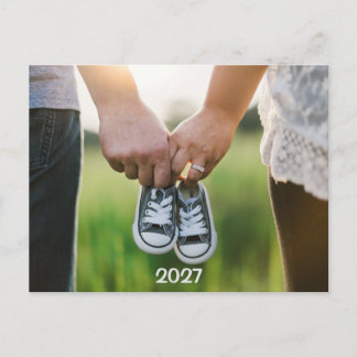 Aankondiging zwangerschap 2027 met foto briefkaart