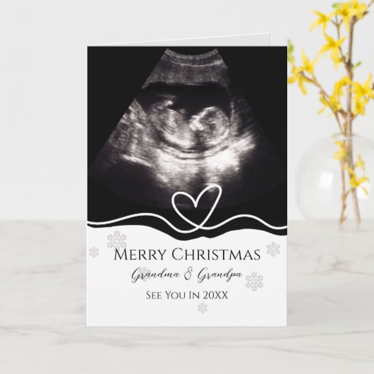 Aankondiging zwangerschap aan grootouders echograf (Gele Bloem)