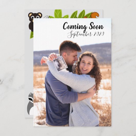 Aankondiging zwangerschap/babyfeest uitnodiging (Voorkant / Achterkant)