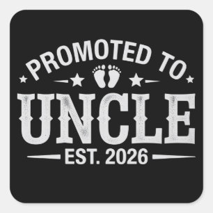 Aankondiging zwangerschap bevorderd tot oom gescha vierkante sticker