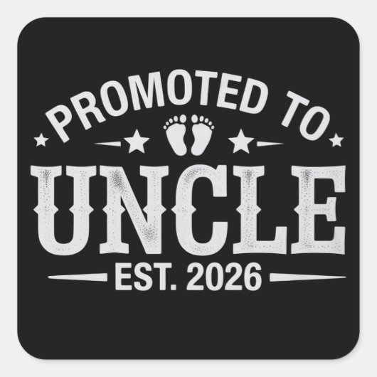 Aankondiging zwangerschap bevorderd tot oom gescha vierkante sticker (Voorkant)