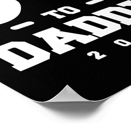 Aankondiging zwangerschap bij pappa 2025 poster (Hoek)