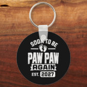 Aankondiging zwangerschap binnenkort opa 2027 sleutelhanger (Voorkant)